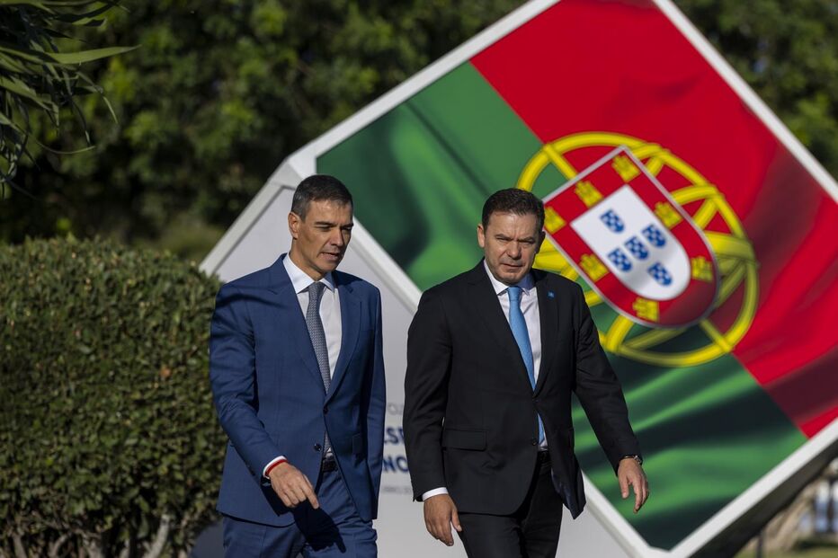 Luís Montenegro e Pedro Sánchez