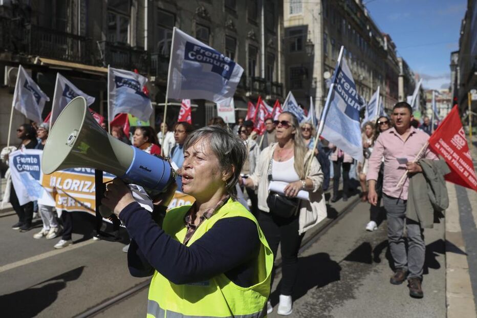 Ação de luta dos trabalhadores da Administração Pública, convocada pela Frente Comum