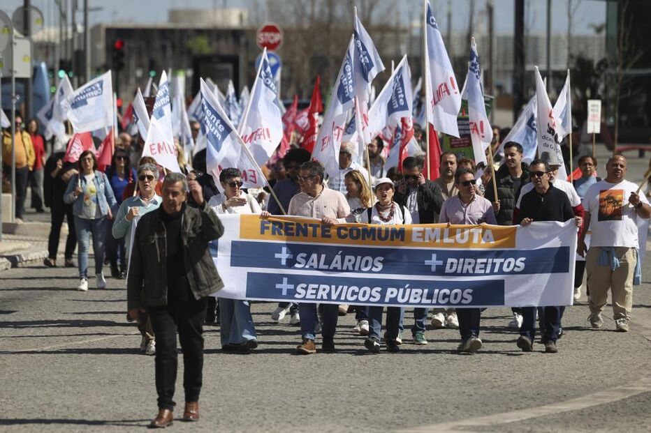 Ação de luta dos trabalhadores da Administração Pública, convocada pela Frente Comum