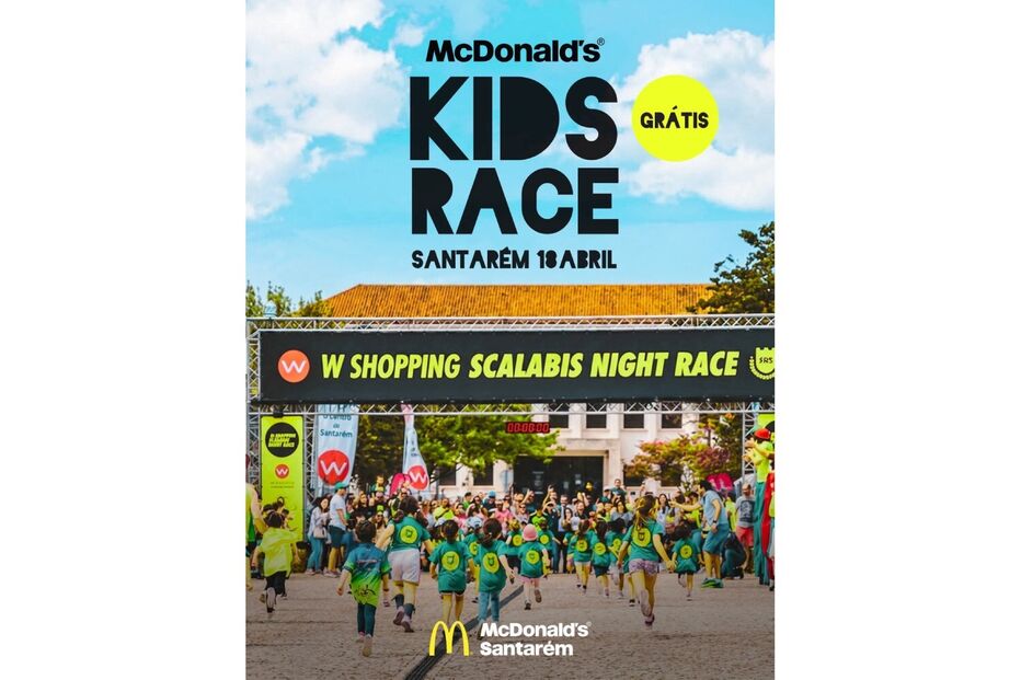 Corrida infantil McDonald's em Santarém, 18 de abril, com apoio do W Shopping