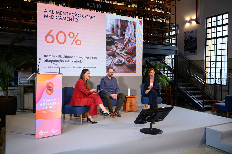 Apresentação sobre alimentação e saúde intestinal com apoio da Médis Ageas