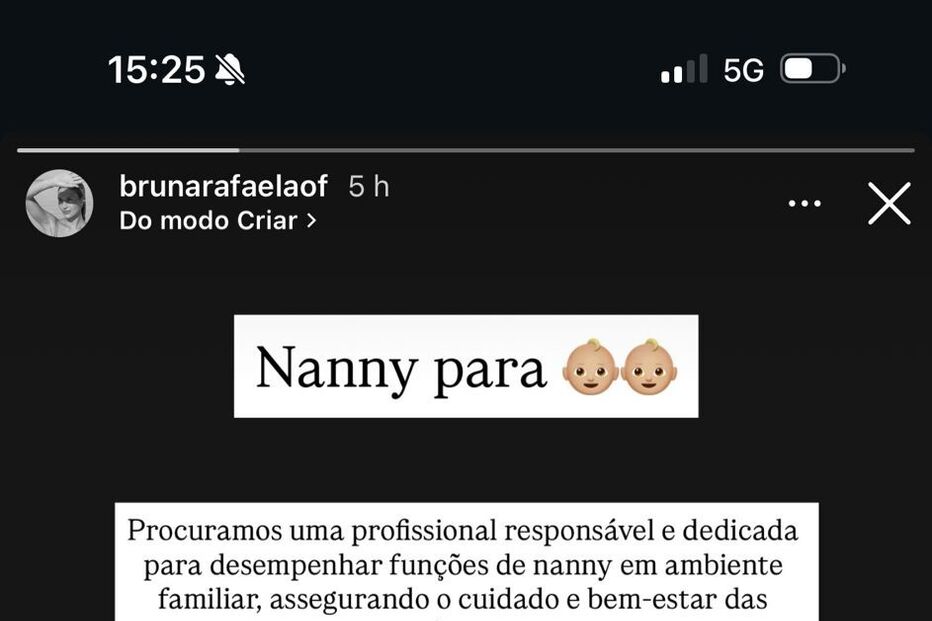 Procura-se nanny responsável para cuidar de crianças em ambiente familiar