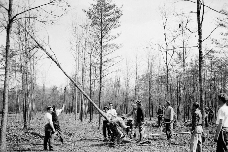 Funcionários da agência do New Deal para a proteção de parques florestais