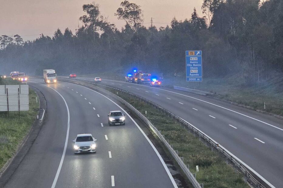 Retomada circulação na A1 em Aveiro. Trânsito esteve cortado devido a incêndio