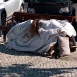 “Tem uma perna em mau estado e um braço partido”: Moradores preocupados com homem que está há 6 dias em banco de jardim