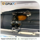 Mala de viagem ficou danificada no incêndio