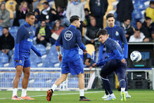 Jogadores do FC Porto no aquecimento