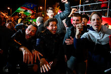 Comemorações após a divulgação dos resultados eleitorais na Hungria