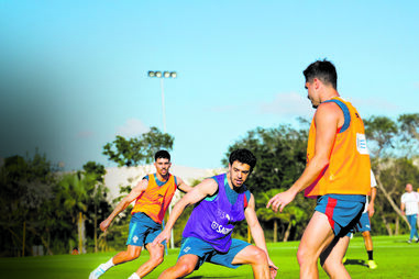 Pedro Gonçalves esteve ao serviço da seleção nacional, mas apenas fez treinos