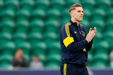 Viktor Gyökeres em Alvalade antes da partida entre o Arsenal e o Sporting