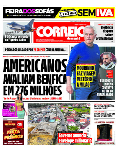 Capa de quarta-feira, 29 de abril de 2026
