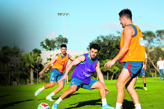 Pedro Gonçalves esteve ao serviço da seleção nacional, mas apenas fez treinos