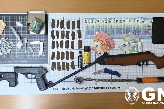 Material apreendido durante as buscas da GNR 