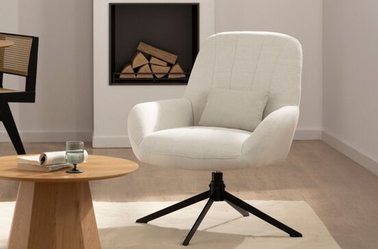 Freya - Poltrona giratória bege