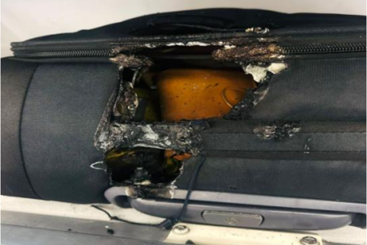 Mala de viagem ficou danificada no incêndio