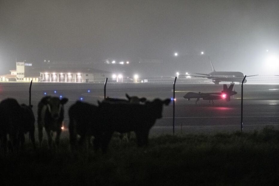 Drone MQ-9 Reaper dos EUA na Base Aérea das Lajes, Açores