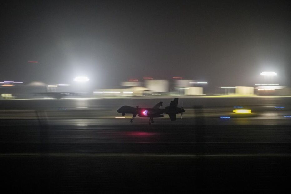 Drone MQ-9 Reaper dos EUA na Base Aérea das Lajes, Açores