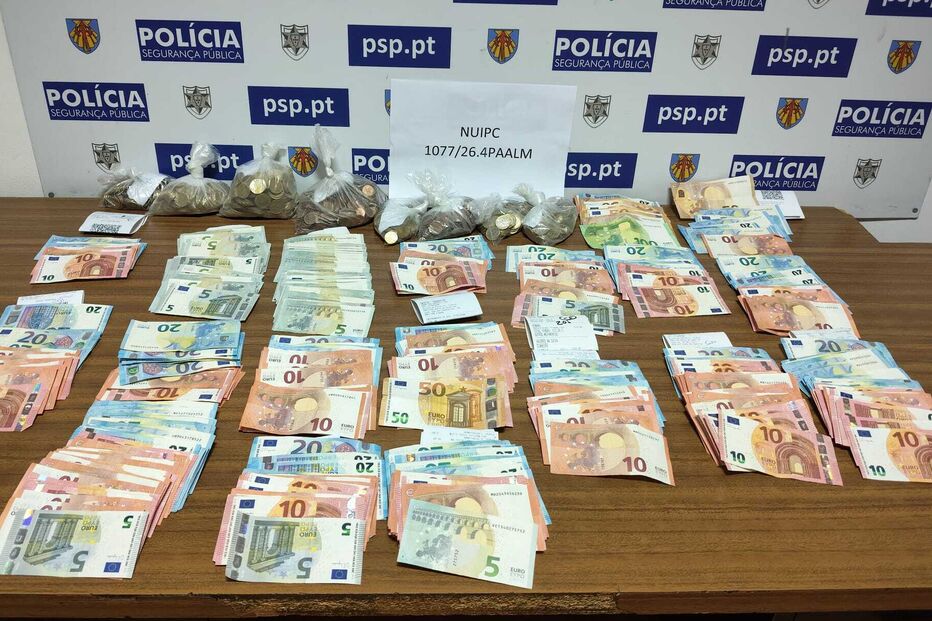 Dinheiro apreendido pela PSP