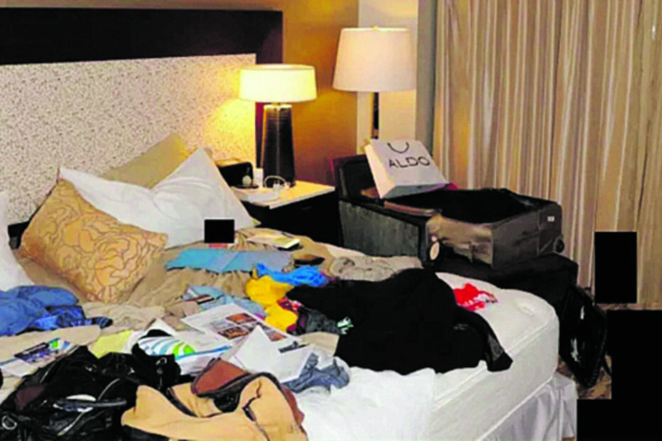 Quarto de hotel desarrumado após a morte de Carlos Castro por Renato Seabra em Nova Iorque