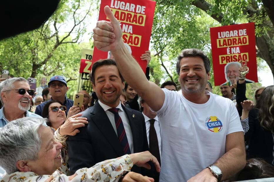 André Ventura e Rui Rocha juntos num evento do Chega