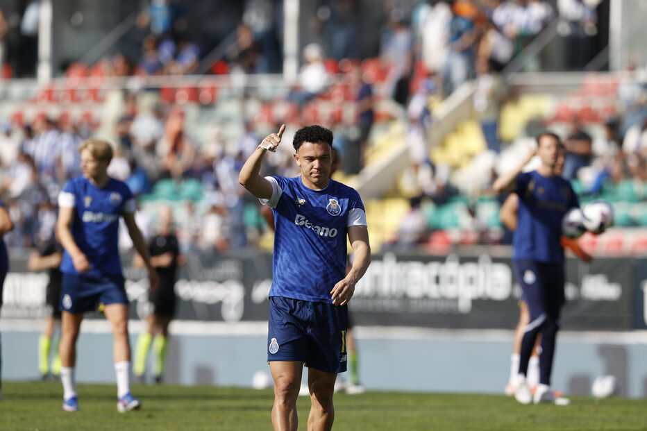 Equipa do FC Porto no aquecimento