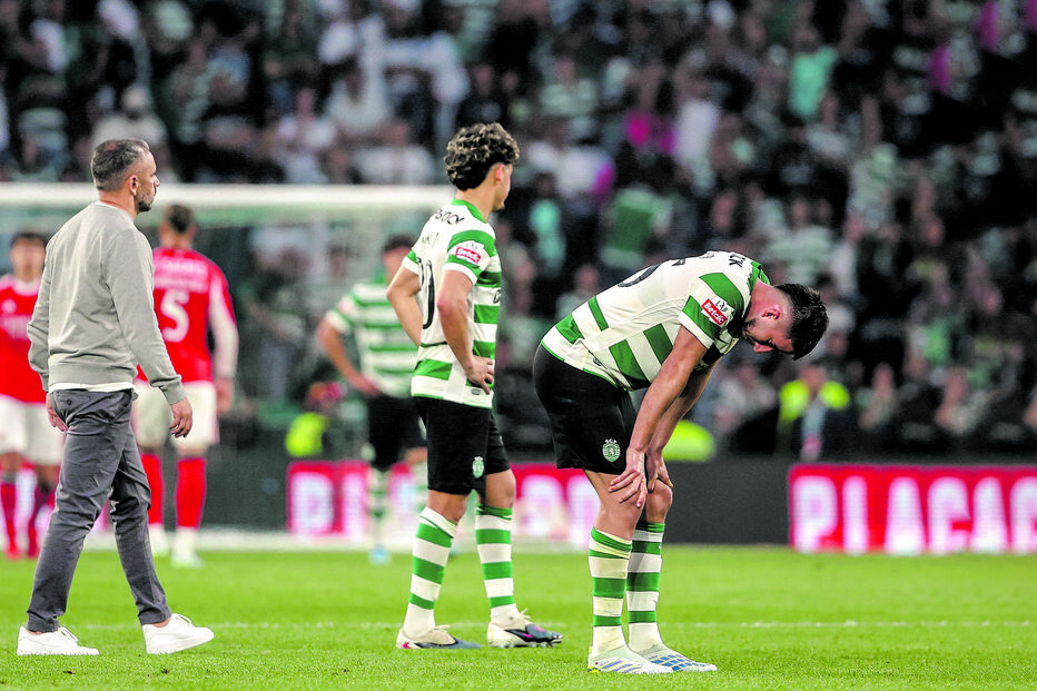 Jogadores do Sporting em desalento