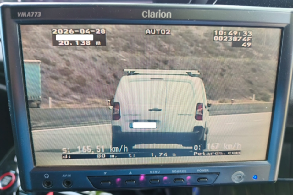 GNR intercetou viatura em excesso de velocidade 