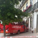 Autocarro despista-se contra loja nos Restauradores