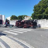 Viatura dos bombeiros despista-se a caminho de incêndio na Figueira da Foz