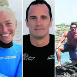 Giorgia Sommacal e a mãe, Monica Montefalcone; os instrutores de mergulho Gianluca Benedetti e Federico Gualtieri; Muriel Poirino, pesquisadora