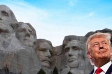 Trump surge ao lado do Monte Rushmore num cenário nas redes sociais
