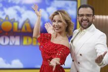 Luciana Abreu e Rúben Pacheco Pereira no programa 'Olá, Bom dia!' da CMTV