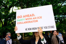 Protesto contra colaboradores do ICE: 