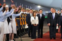 Donald Trump na chegada à China