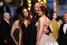 Vin Diesel com Jordana Brewster e Michelle Rodriguez em Cannes