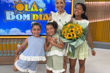 Apresentadora celebra aniversário no 'Bom Dia' com as filhas