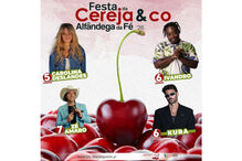 Cartaz da Festa da Cereja em Alfândega da Fé com Carolina Deslandes, Ivandro, Zé Amaro e Kura