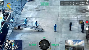 Imagens registadas pela Guardia Civil mostram desembarque dos passageiros de cruzeiro com surto de hantavírus