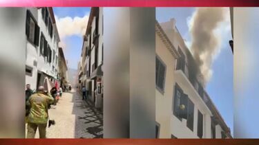 Incêndio deflagra em prédio no centro do Funchal