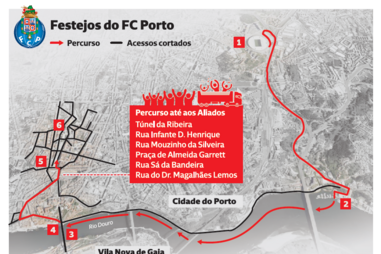 Conheça o percurso do autocarro do FC Porto durante as celebrações da conquista do título