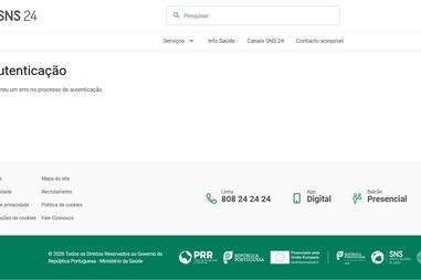 Mensagem no portal SNS24 diz que ocorreu erro de autenticação, mesmo quando feita através do uso da chave móvel digital