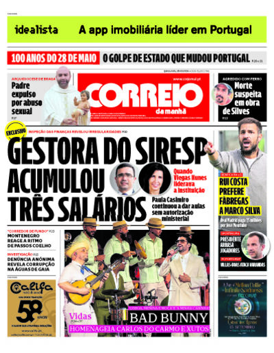 Capa de quinta-feira, 28 de maio de 2026