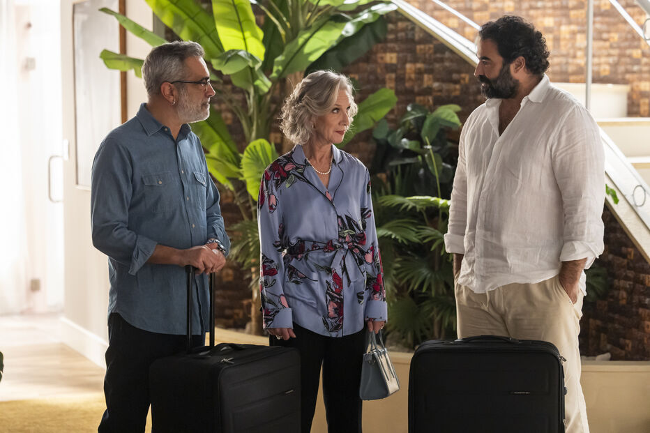 José (Paulo Calatré), Rosa Maria (Custódia Gallego) e António (João Catarré) em Terra Forte