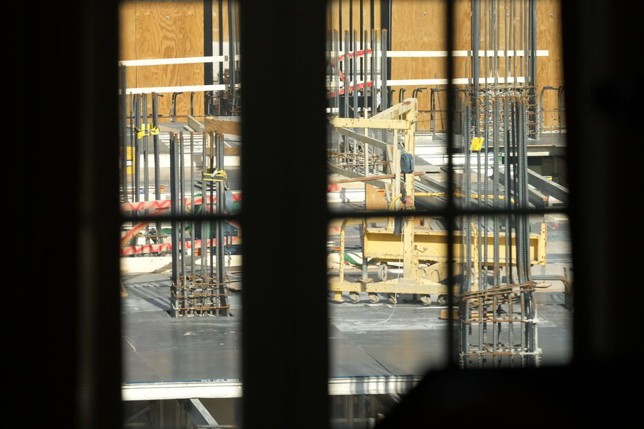 Novo salão de baile da Casa Branca em construção