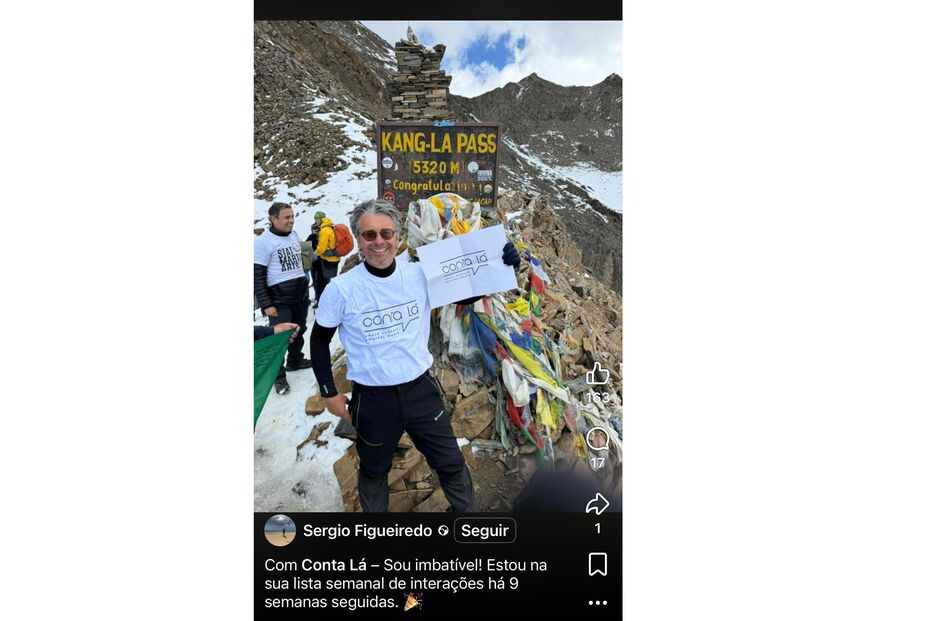 Sérgio Figueiredo promove Conta Lá nas montanhas do Nepal