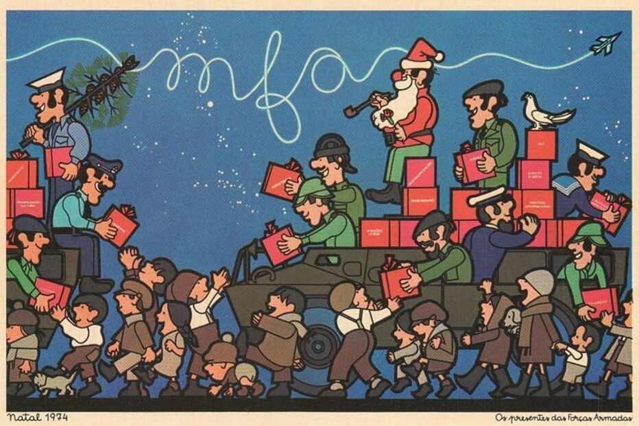 João Abel Manta retrata o Natal de 1974 com presentes das Forças Armadas