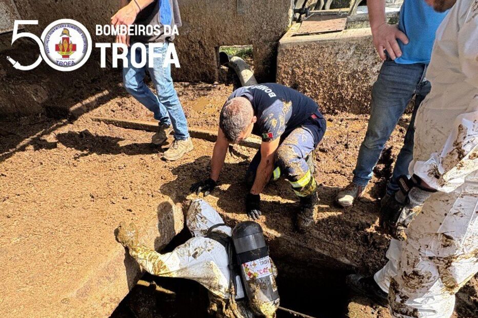Bombeiros da Trofa resgatam vaca de poço. Operação complexa concluída