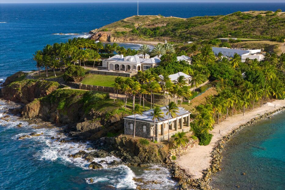 Vista aérea da propriedade que pertenceu a Jeffrey Epstein, nas Ilhas Virgens Americanas