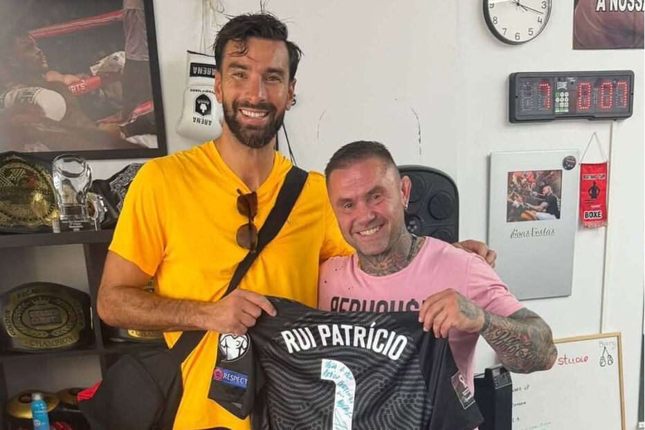 Rui Patrício com treinador de boxe