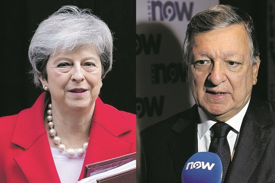 Theresa May e Barroso na conferência do NOW